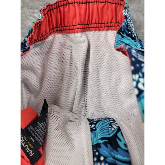 Nautica board shorts mesh lined swim trunks Large Blue Floral, seahorse, fish - Picture 6 of 8